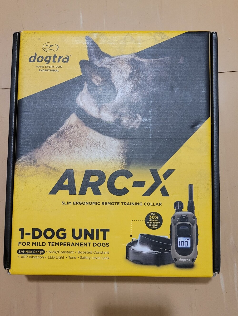 Dogtra ARC-X 1-Dog Training Collar in Yellow and Black